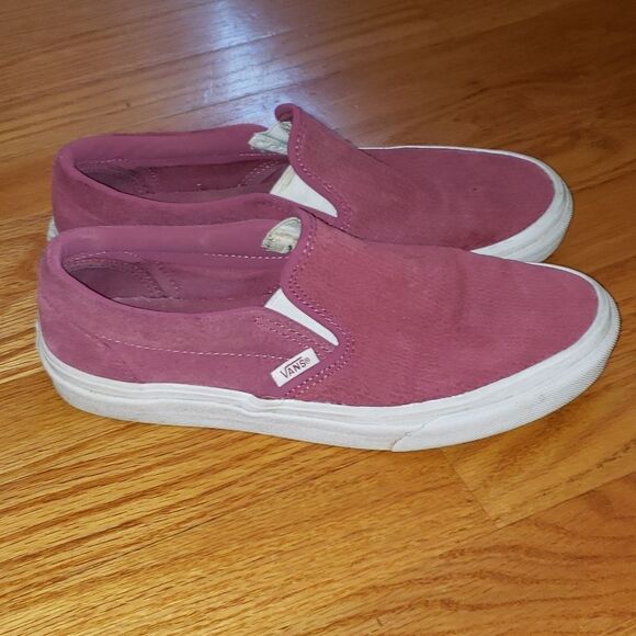 Vans pink Leather Slip-On Sneakers - Picture 1 of 8
